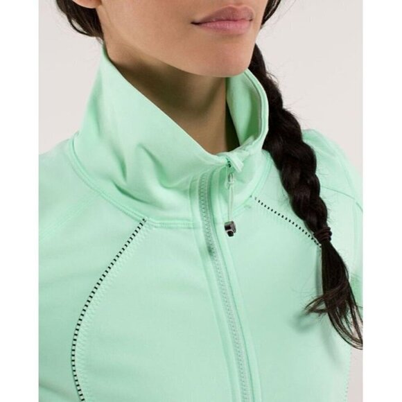 Lululemon‎ Asana Jacket Fresh Teal / Mini Hyper Stripe Fresh Teal - Picture 12 of 12
